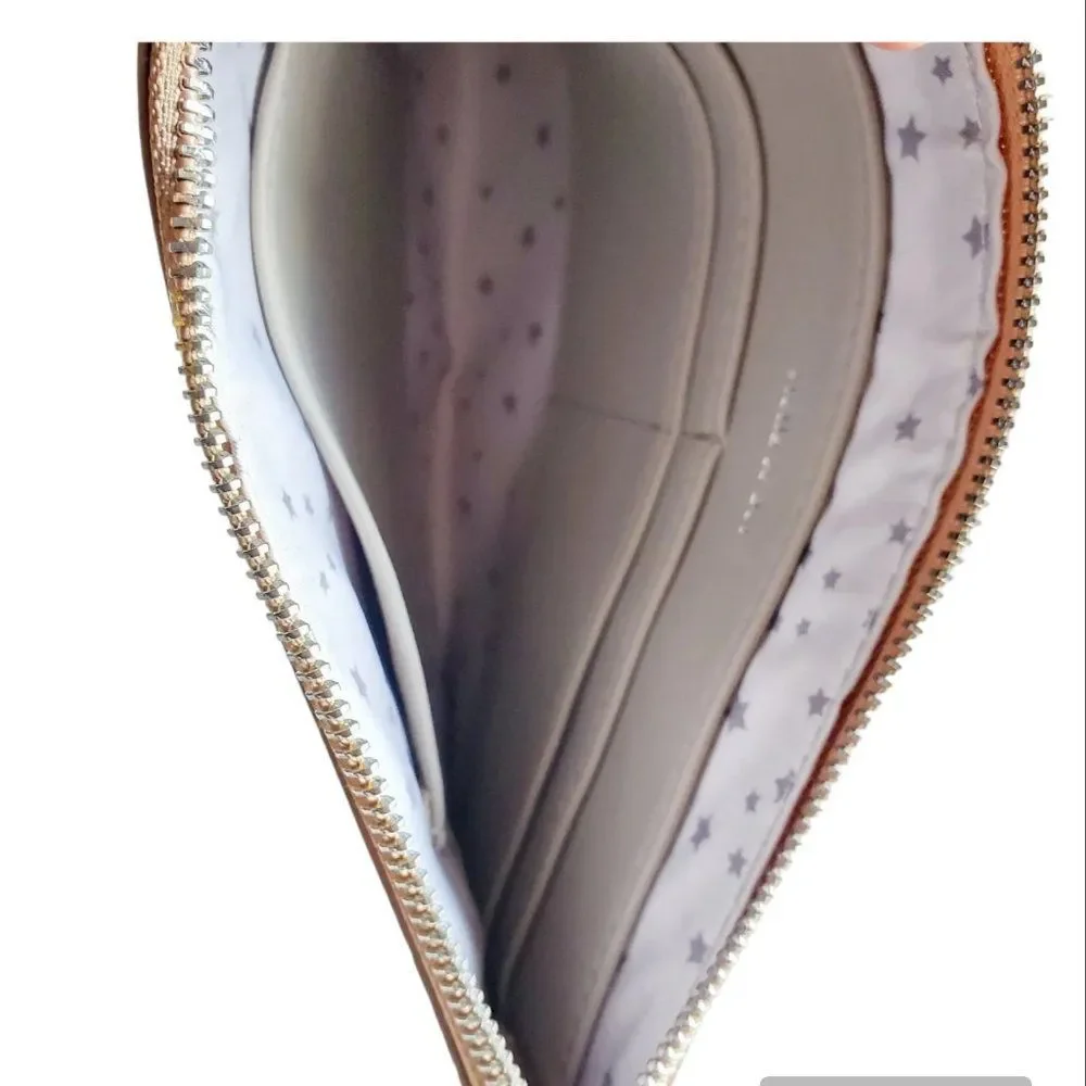 ❤️2/$18 Dot Wow Embossed Rose Gold Wristlet Shining Makeup Bag Clutch